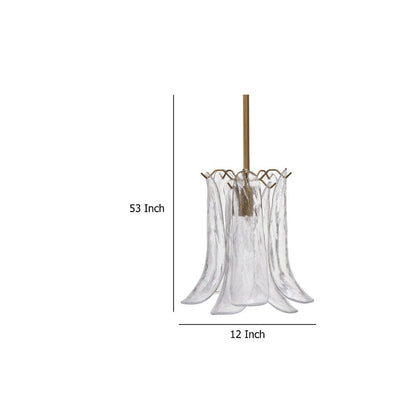 Kero Ceiling Lamp, Murano Style Sky Blue Blown Glass Pendant, 12 Inch