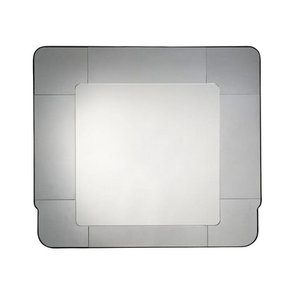 Fexo Wall Mirror, 45 Inch Mercury Glass Silver Frame, Hand Forged Iron