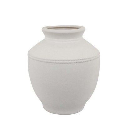 Modern Decorative Flower Vase, Textured White Ceramic 16 Inch
