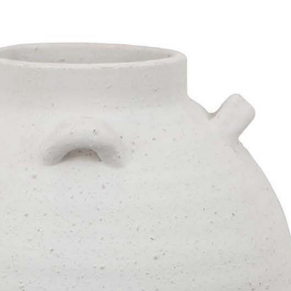 Dero Decorative Flower Vase, White Ceramic, Antique Urn Style, 14 Inch