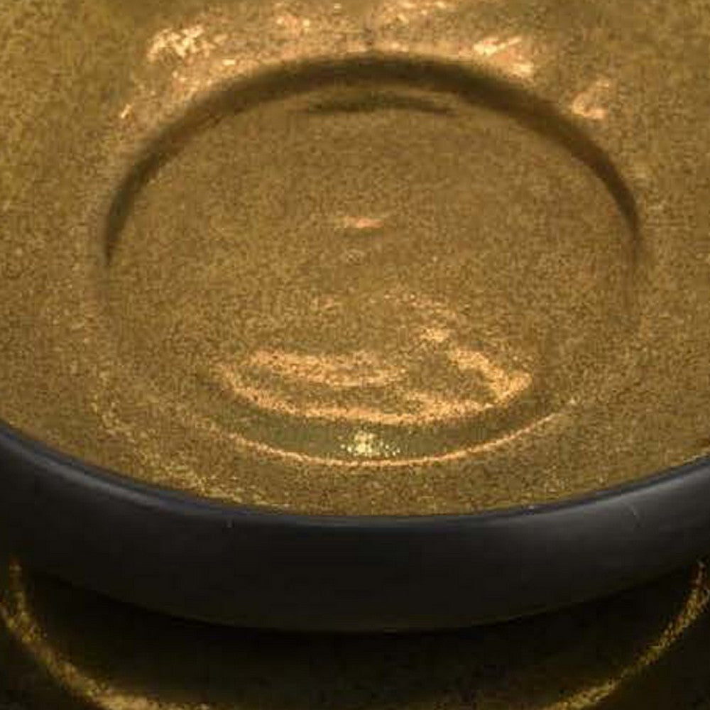 Rema Decorative Tabletop Bowls Set of 2, Modern Gold and Black Ceramic