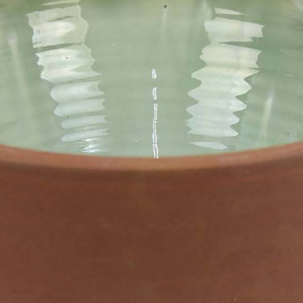 Hino Decorative Bowl, 14 Inch Dripping Paint Texture, Brown Ceramic