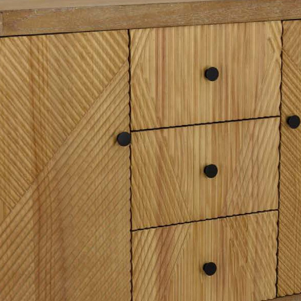 Aki Storage Cabinet Dresser, 3 Drawers and 2 Doors, 47 Inch Brown Wood