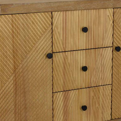 Aki Storage Cabinet Dresser, 3 Drawers and 2 Doors, 47 Inch Brown Wood