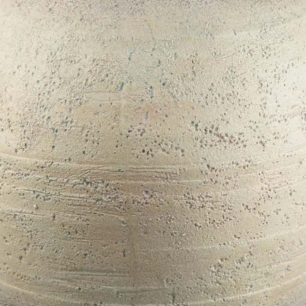 Kilu Decorative Vase, Rugged Texture, 14 Inch Metallic Gray Resin