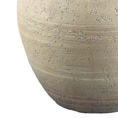 Kilu Decorative Vase, Rugged Texture, 14 Inch Metallic Gray Resin