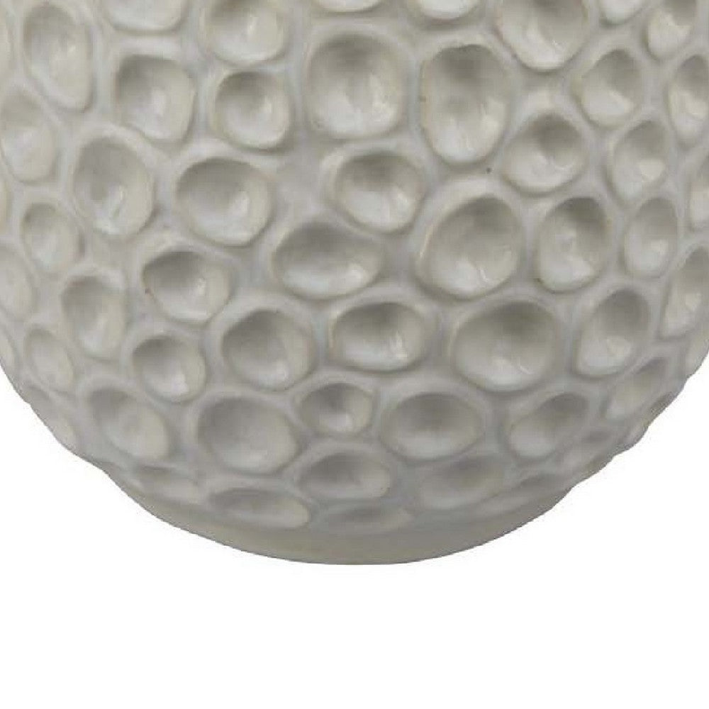Nian Accent Vase, Off White Ceramic Raised Dimple Texture, 14 Inch