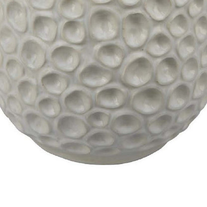 Nian Accent Vase, Off White Ceramic Raised Dimple Texture, 14 Inch
