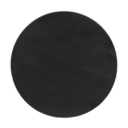 Ina Outdoor Round Side Table with Tripod Base, Dark Gray Wood 16 Inch