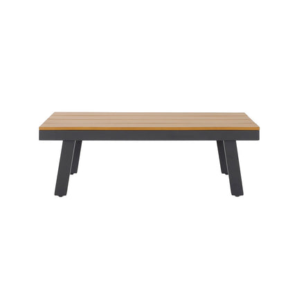 Vanie 4pc Outdoor Set with Loveseat, Chairs, and Table, Gray Olefin