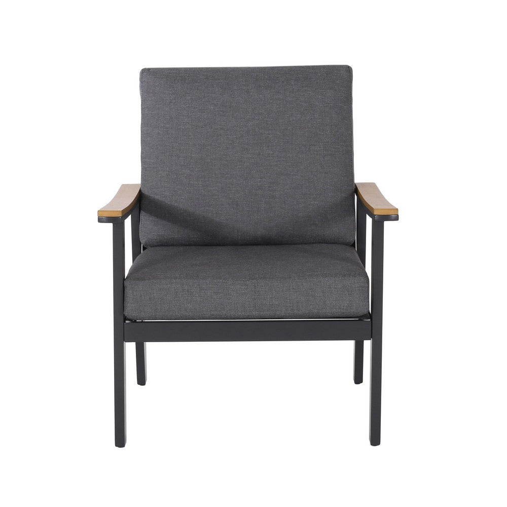 Vanie 4pc Outdoor Set with Loveseat, Chairs, and Table, Gray Olefin