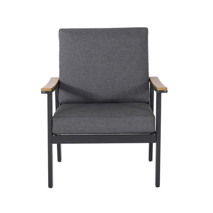 Vanie 4pc Outdoor Set with Loveseat, Chairs, and Table, Gray Olefin