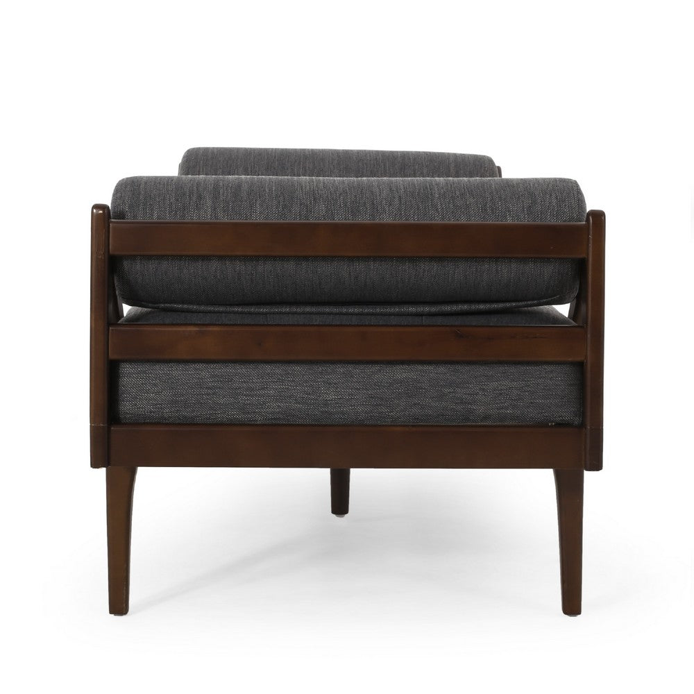 Henry Chaise Lounger, 2 Rolled Bolster Pillows, Charcoal Waffle Stitch