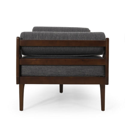 Henry Chaise Lounger, 2 Rolled Bolster Pillows, Charcoal Waffle Stitch