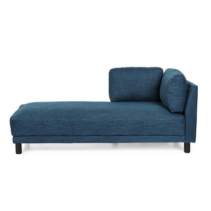 Selly Chaise Lounger with Soft Shape, Modern Navy Blue Fabric