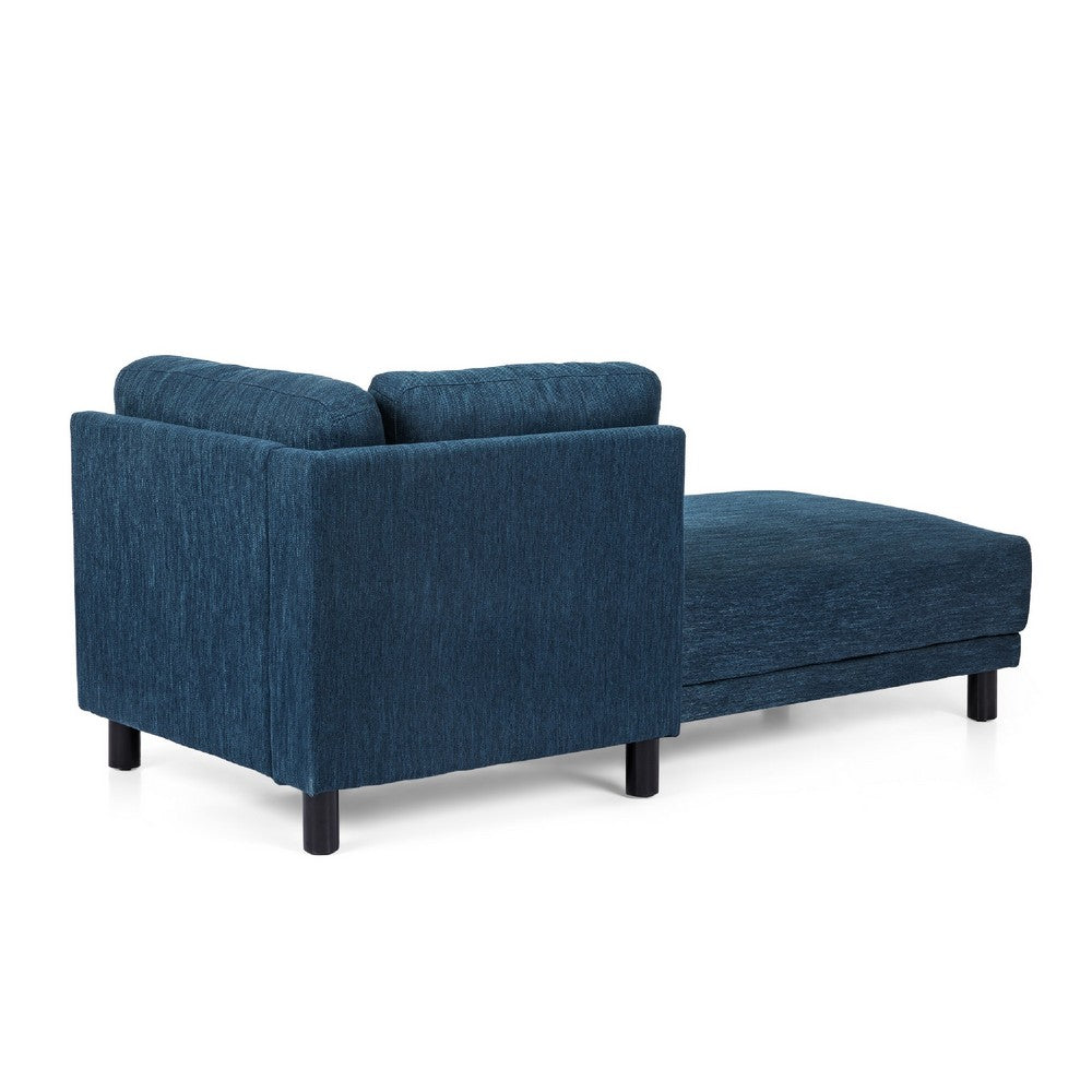 Selly Chaise Lounger with Soft Shape, Modern Navy Blue Fabric