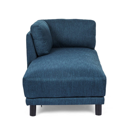 Selly Chaise Lounger with Soft Shape, Modern Navy Blue Fabric