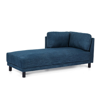 Selly Chaise Lounger with Soft Shape, Modern Navy Blue Fabric