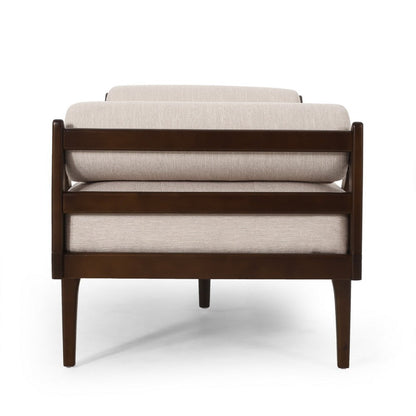 Henry Chaise Lounger with 2 Rolled Bolster Pillows Beige Waffle Stitch