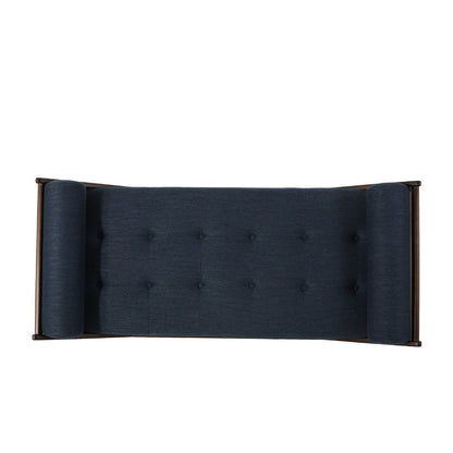 Henry Chaise Lounger with 2 Bolster Pillows, Waffle Stitch Fabric Blue