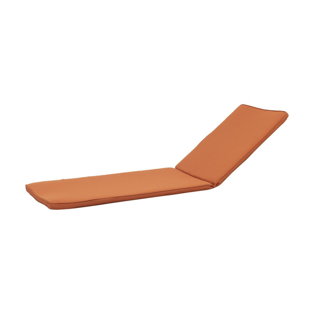Pina Cushion for Outdoor Chaise Lounger, Waterproof Orange, 79 Inch