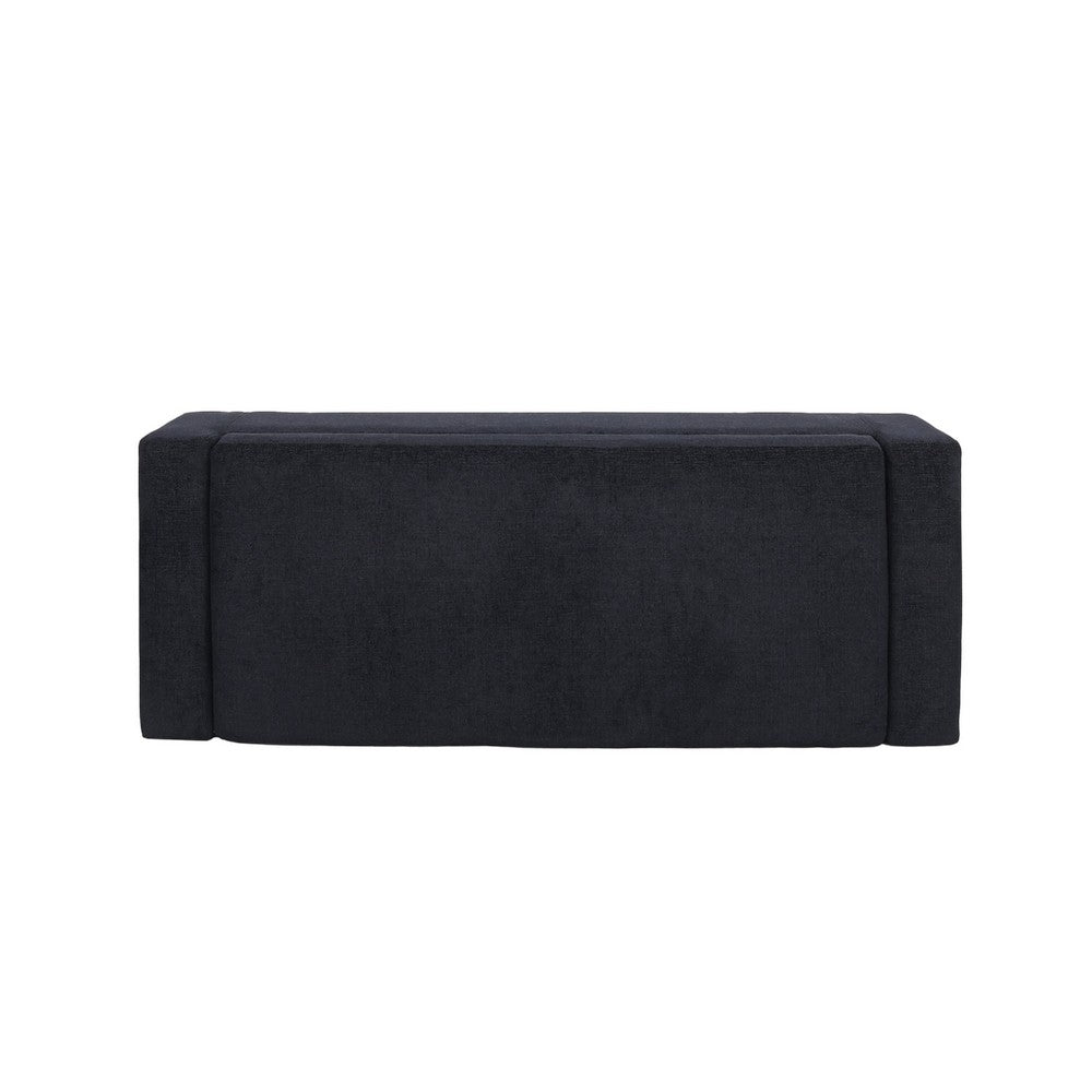 Kera Storage Ottoman Bench, Dark Blue Fabric, Lift Top, 50 Inch