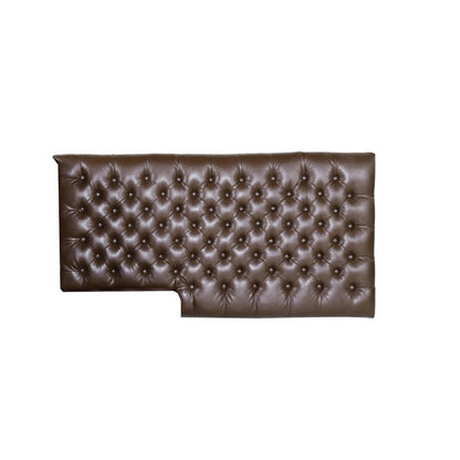 Ami Chaise Lounger, Tufted Dark Brown Faux Leather, Wood, 70 Inch
