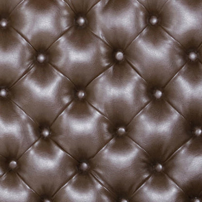 Ami Chaise Lounger, Tufted Dark Brown Faux Leather, Wood, 70 Inch