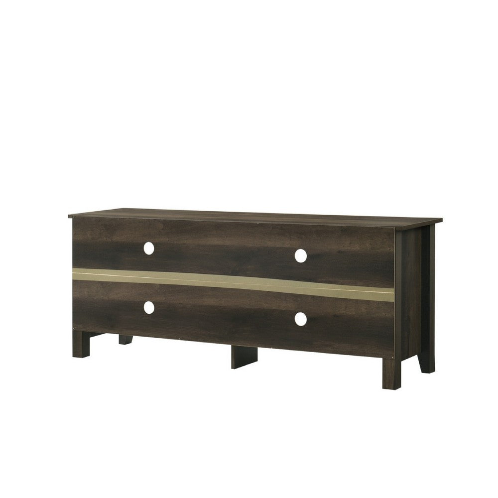 Trove TV Stand Media Cabinet w Open Shelves, Dusty Oak Brown 58 Inch