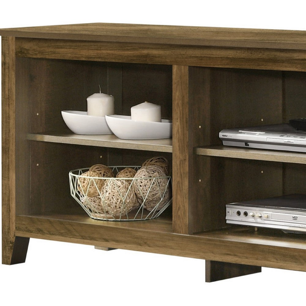 Nitto TV Stand Media Cabinet, Adjustable Shelves, Oak Brown 70 Inch