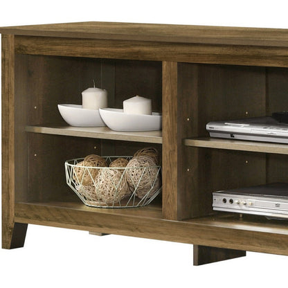 Nitto TV Stand Media Cabinet, Adjustable Shelves, Oak Brown 70 Inch