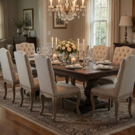 Cen Dining Side Chair Set of 2, Beige Tufted Back, Gray Wood Legs