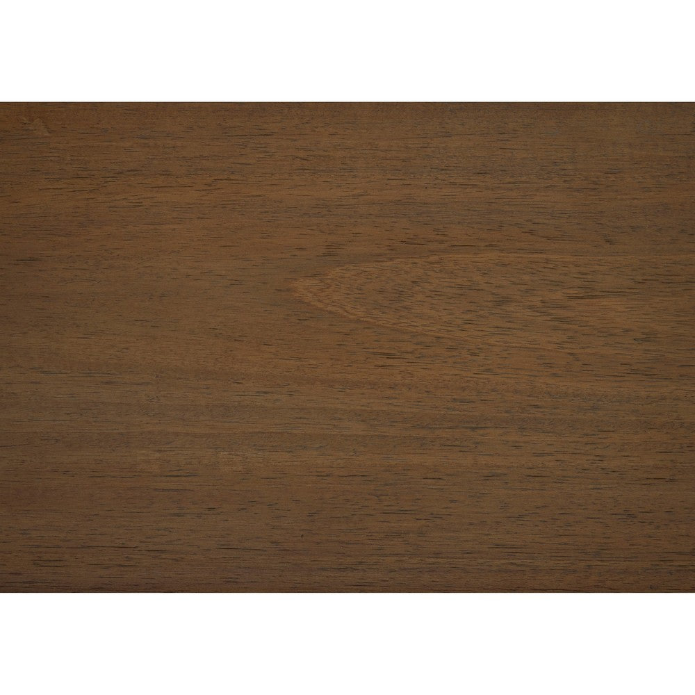 Evi Nightstand, 1 Drawer w Lower Open Shelf, Brushed Rich Brown Wood