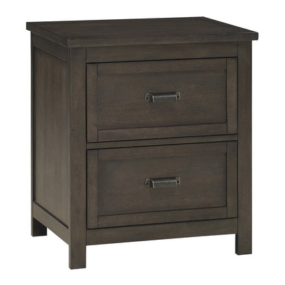Bron Nightstand, 2 Drawers, Dark Cherry Brown Birch Veneer, 28 Inch