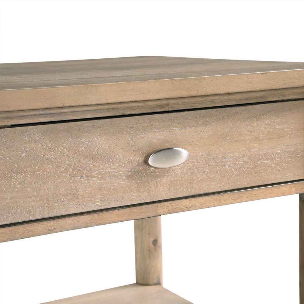 Neka Coffee Table, Farmhouse Natural Brown Wood and Veneer, 48 Inch