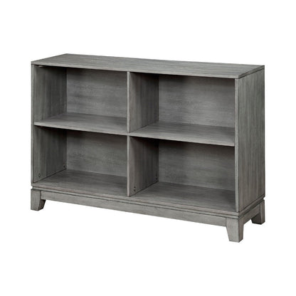 Thiem Cubby Bookcase, 43 Inch Wide 4 Shelves, Rustic Gray Veneer