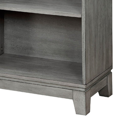 Thiem Cubby Bookcase, 43 Inch Wide 4 Shelves, Rustic Gray Veneer