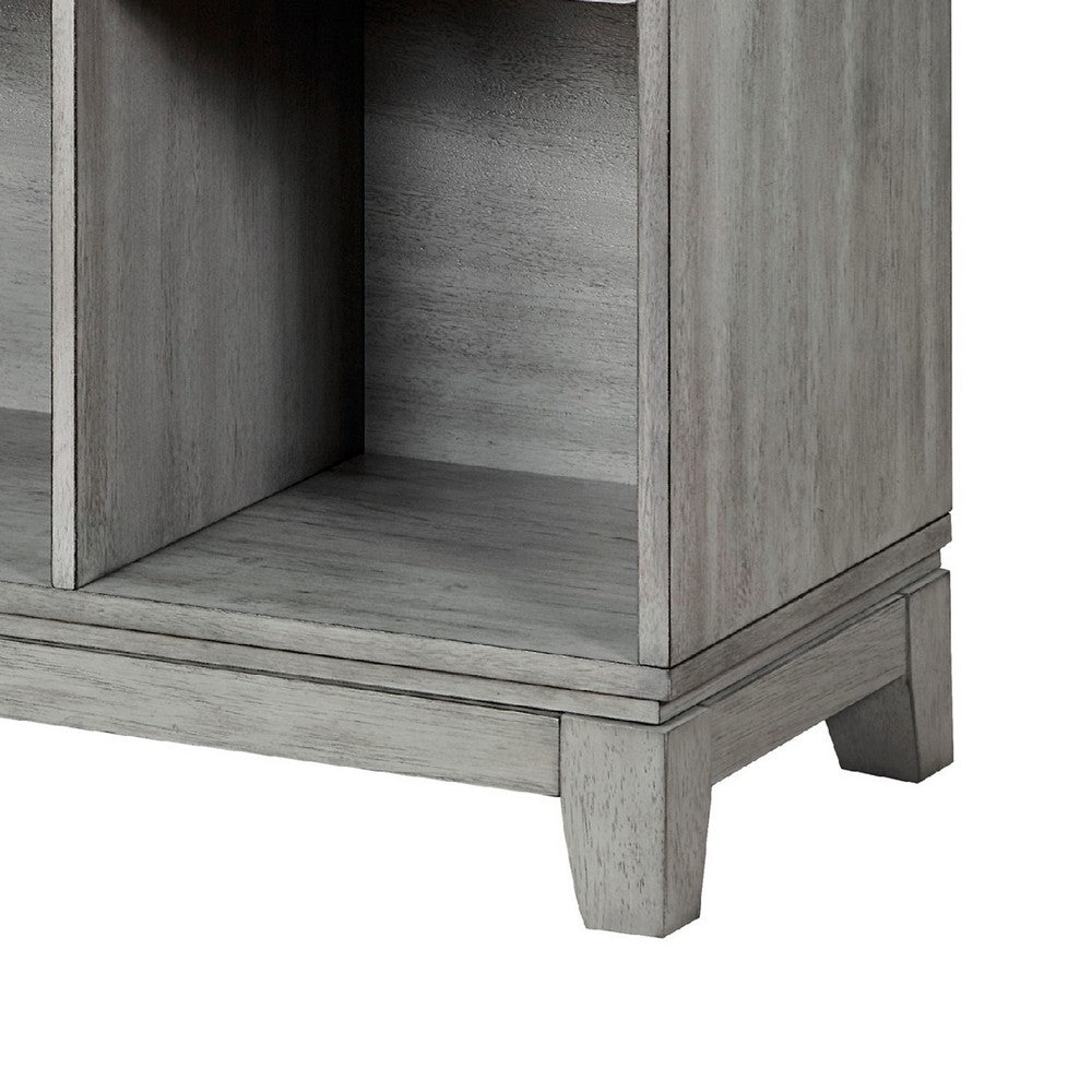 Thiem Cubby Bookcase, 6 Cube Style Shelves, Rustic Gray Veneer 40 Inch
