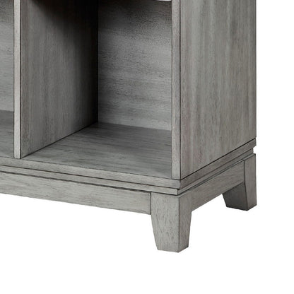 Thiem Cubby Bookcase, 6 Cube Style Shelves, Rustic Gray Veneer 40 Inch