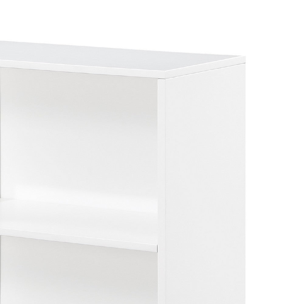 Thiem Bookcase, 4 Cube Shelves, White, Black Veneer, 43 Inch
