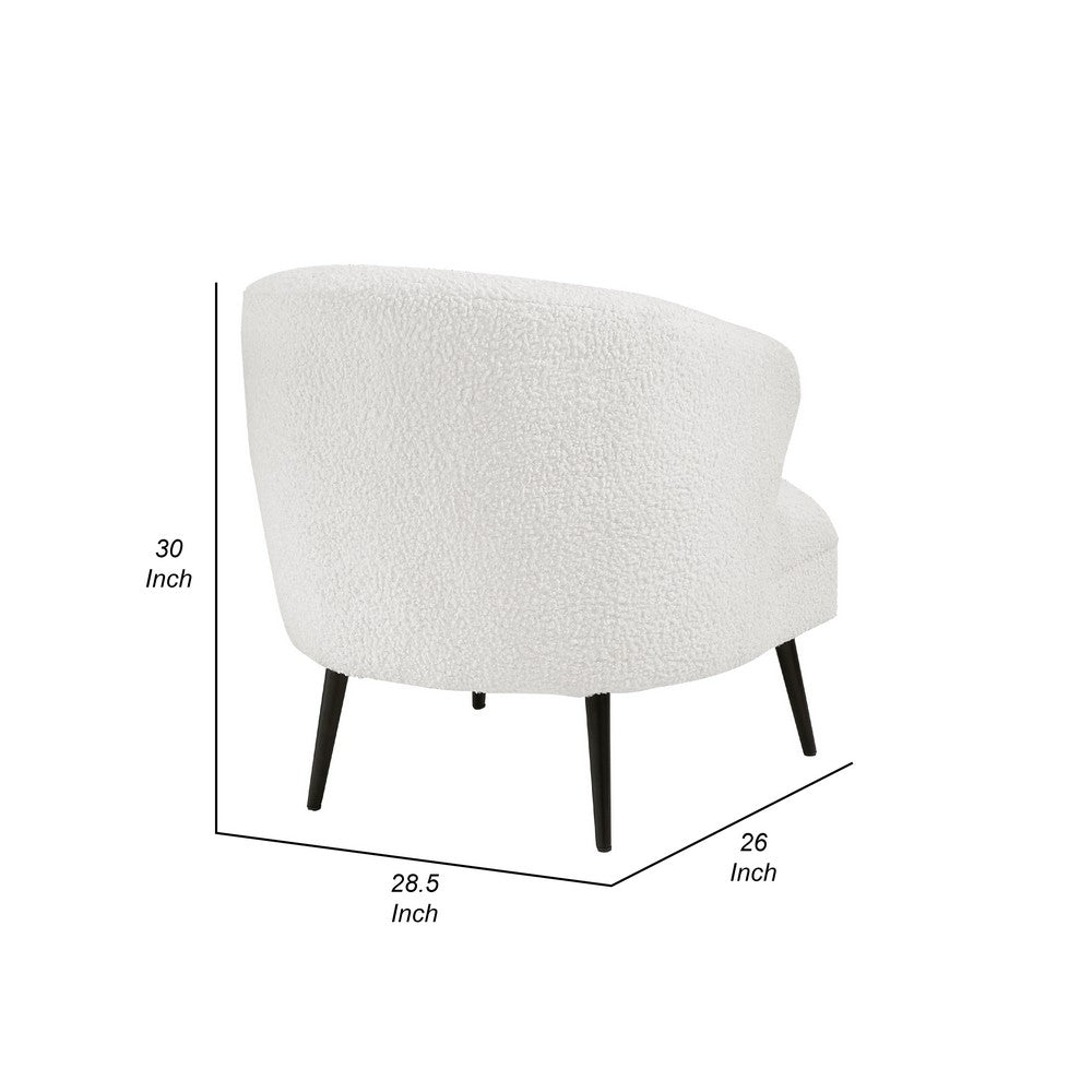 Neda Accent Chair, Soft Beige Boucle, Curved Barrel Back