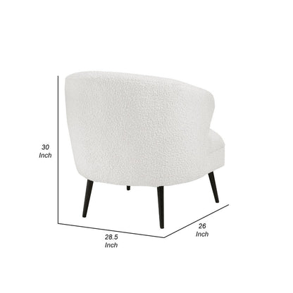 Neda Accent Chair, Soft Beige Boucle, Curved Barrel Back