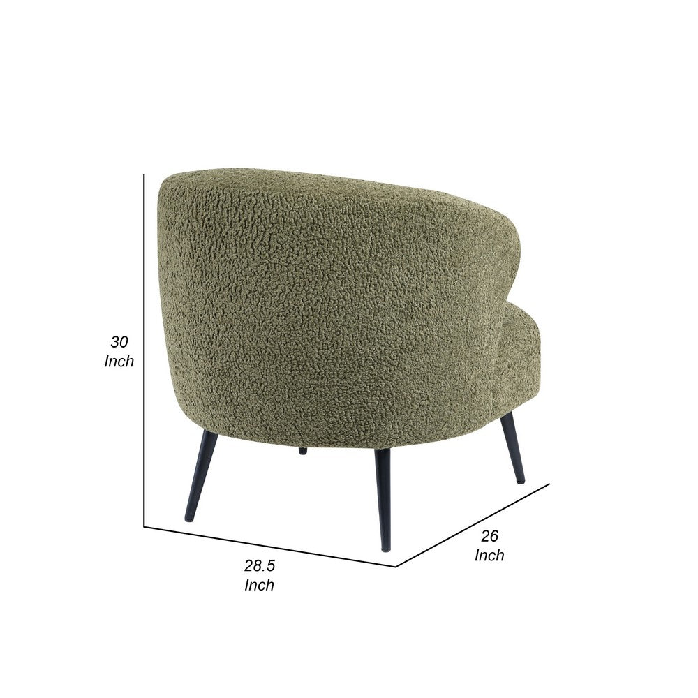 Neda Accent Chair, Soft Sage Green Boucle, Curved Barrel Back
