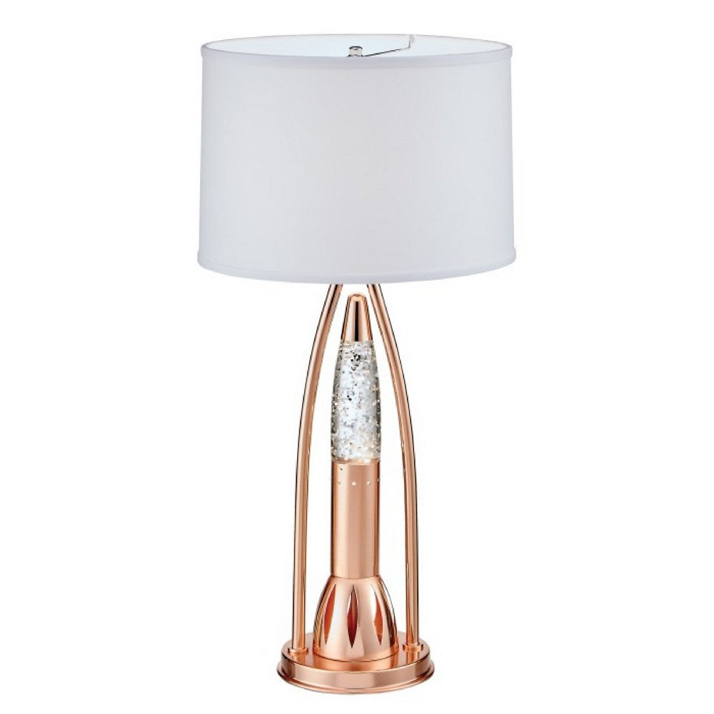 Gerry Table Lamp with 3 Bulb 4 Way Socket Switch, Copper Metal 30 Inch