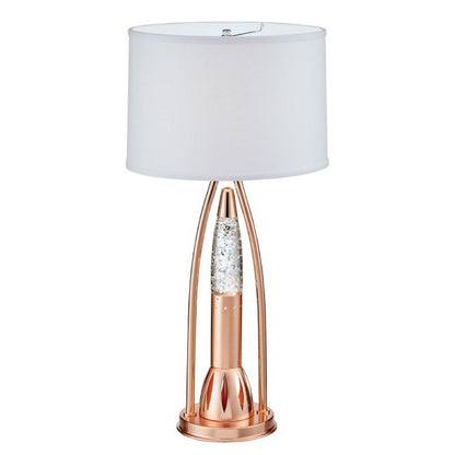 Gerry Table Lamp with 3 Bulb 4 Way Socket Switch, Copper Metal 30 Inch