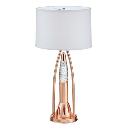 Gerry Table Lamp with 3 Bulb 4 Way Socket Switch, Copper Metal 30 Inch
