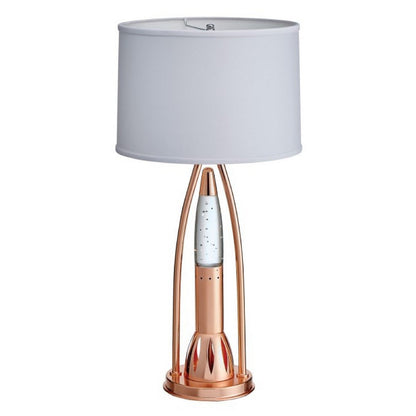 Gerry Table Lamp with 3 Bulb 4 Way Socket Switch, Copper Metal 30 Inch