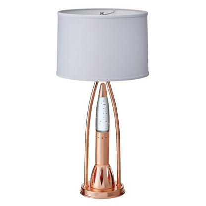 Gerry Table Lamp with 3 Bulb 4 Way Socket Switch, Copper Metal 30 Inch
