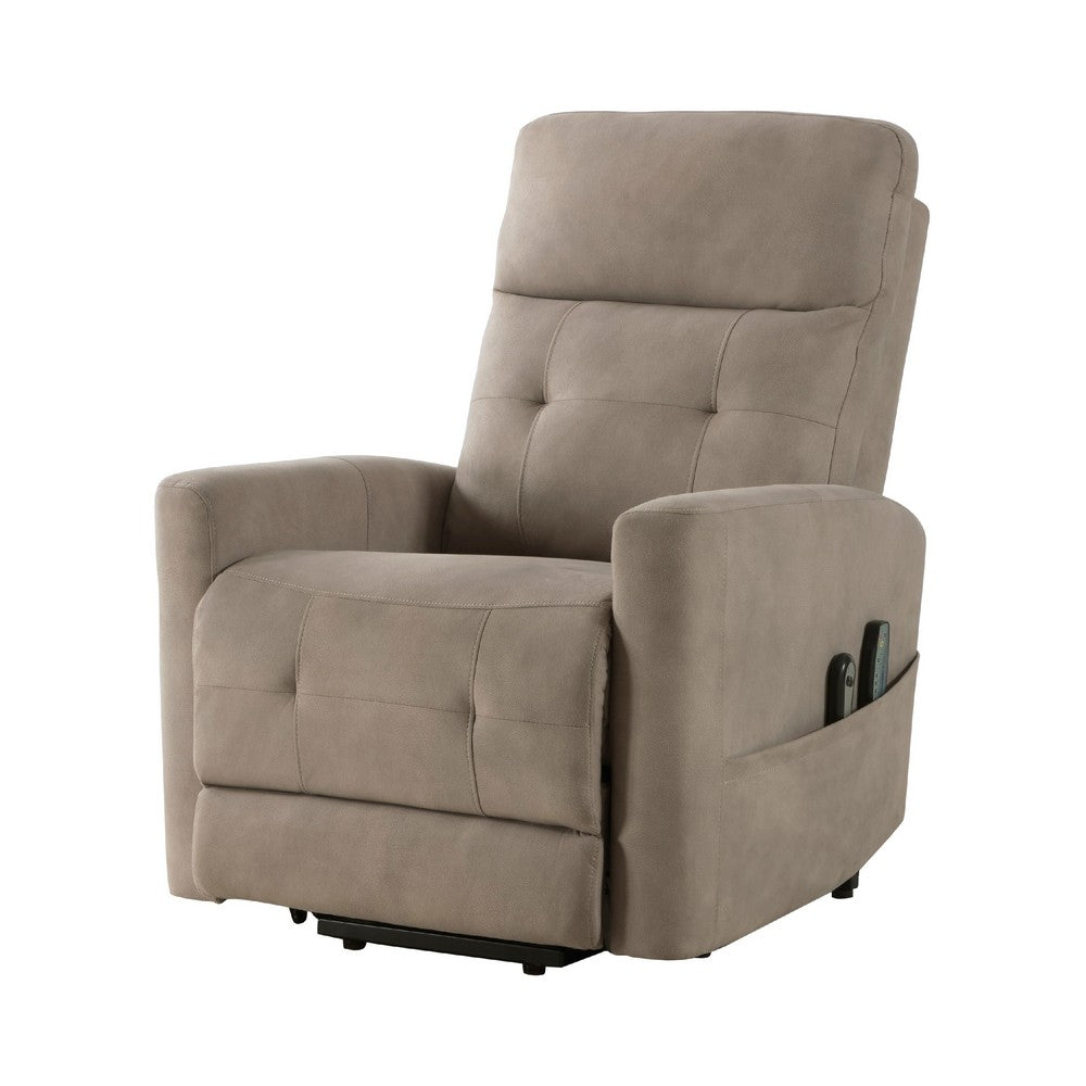 Woxo Power Lift Recliner Chair with Heat, Massage, Brown Microfiber