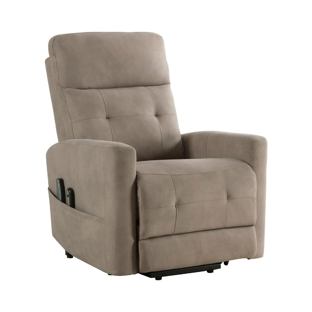 Woxo Power Lift Recliner Chair with Heat, Massage, Brown Microfiber